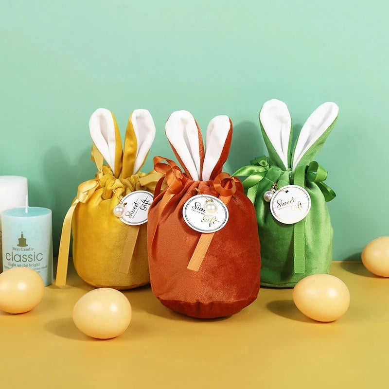 Easter Bunny Bags Velvet Rabbit Ears Gift Packing Chocolate Candy Bags