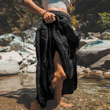Flower's Cotton Maxi Skirt