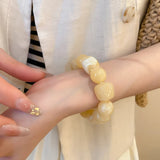Acrylic Irregular Square Round Beaded Bracelet Vintage Reproduction