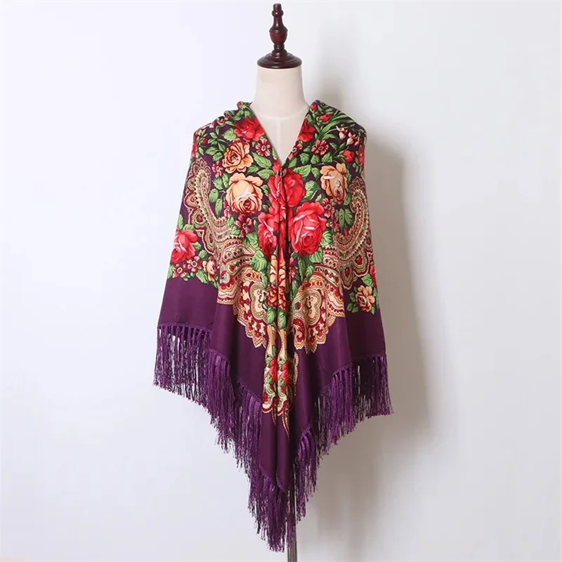 Babushka Shawl Large Fringed Scarves 160*160cm