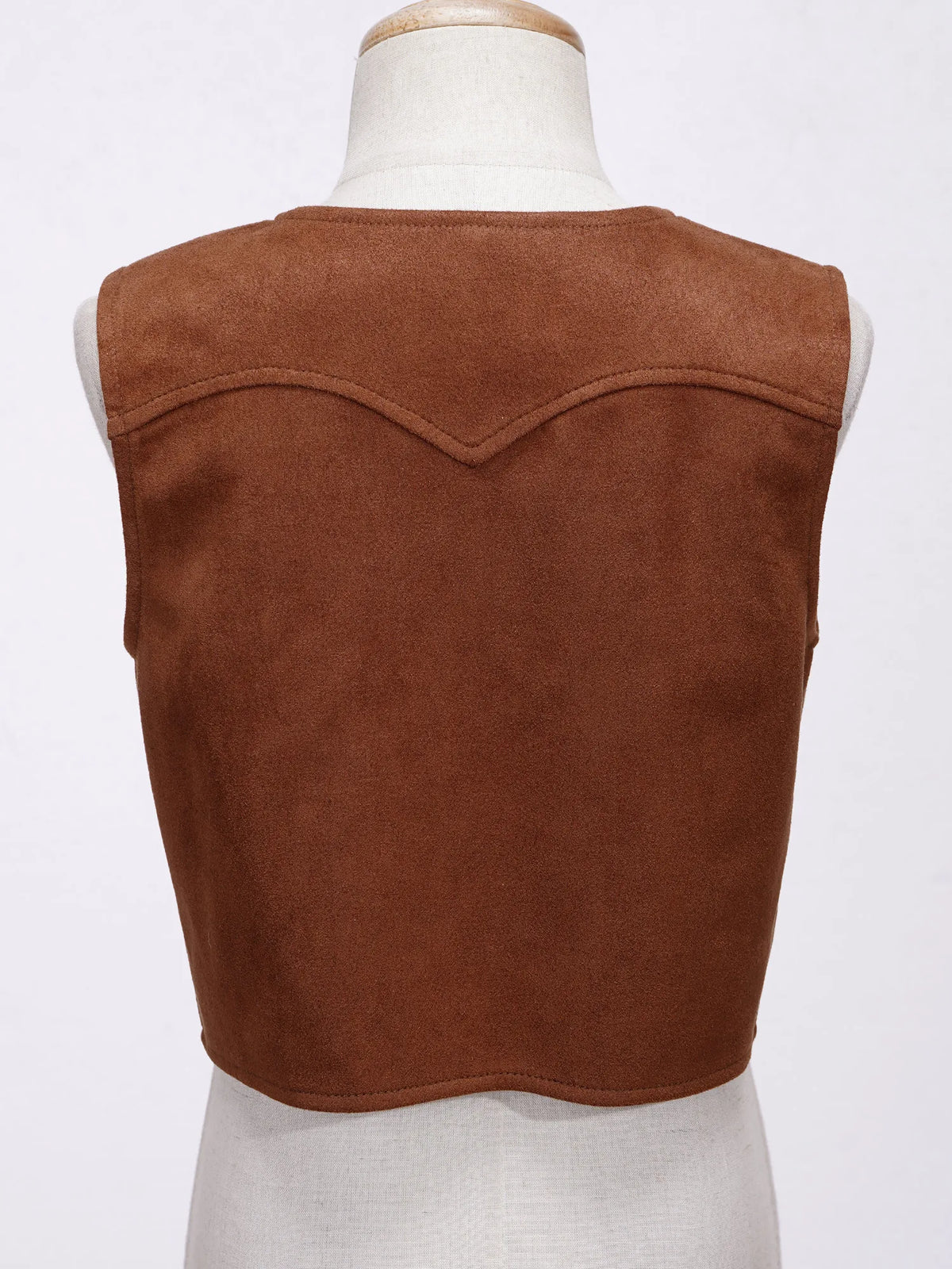Kids Brown Suede Leather Fringed Vest  Western Cowboy Cowgirl Costumes