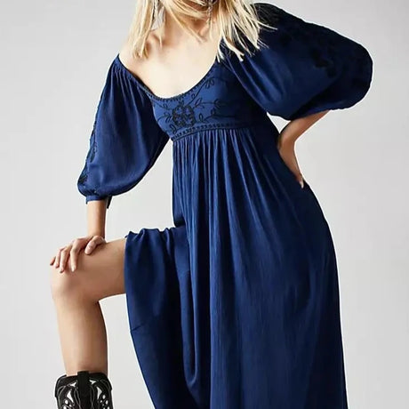 Nerissa's Boho Embroidered Dress