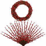 30PCS Artificial Red Pip Berry Picks 65cm Stems DIY Wreath Garland Christmas Decorations