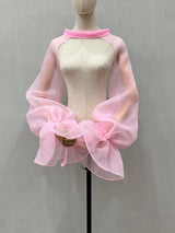 Chiffon Full Sleeves Shoulder Neck Covers Cosplay Dance Performance Wear