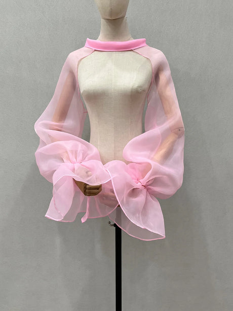 Chiffon Full Sleeves Shoulder Neck Covers Cosplay Dance Performance Wear