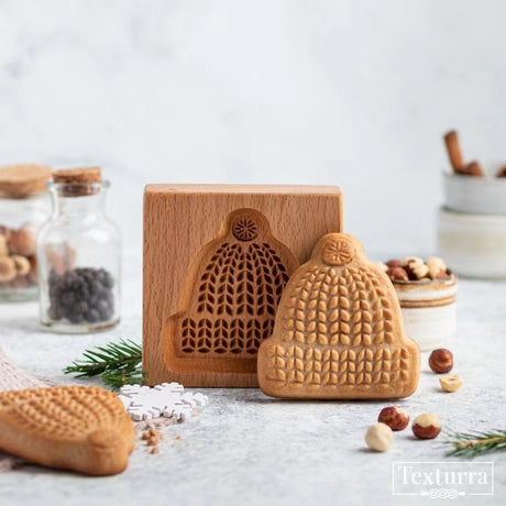 Easter Christmas Wooden Cookie Mould Gingerbread Embossing Stamp Baking Tools