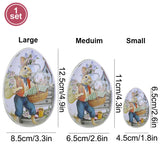 3 or 6 Large Medium Small Easter Eggs Bunny Pattern Metal Egg Shaped Candy Gift Box Easter Decoration