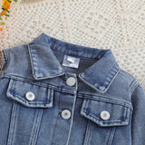 Cousin Crew and Sisters Letter Printed Denim Jackets for Girls