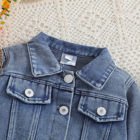 Cousin Crew and Sisters Letter Printed Denim Jackets for Girls