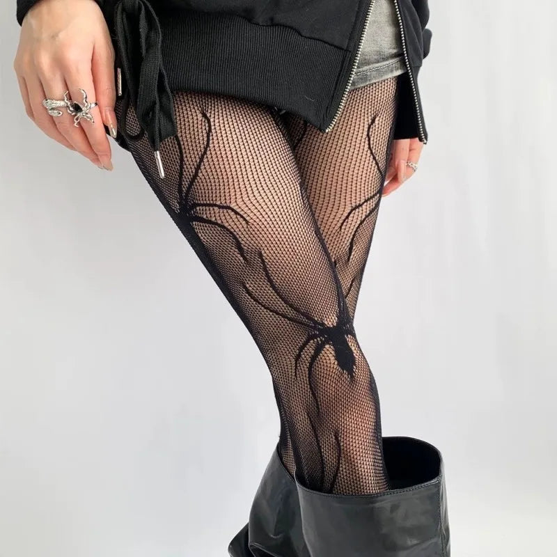 Halloween Spider Web Fishnet Tights Gothic Punk Pantyhose