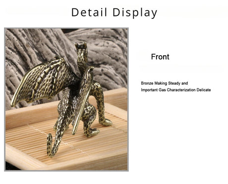 Copper Flying Dragon Tea Pets Metal Figurine