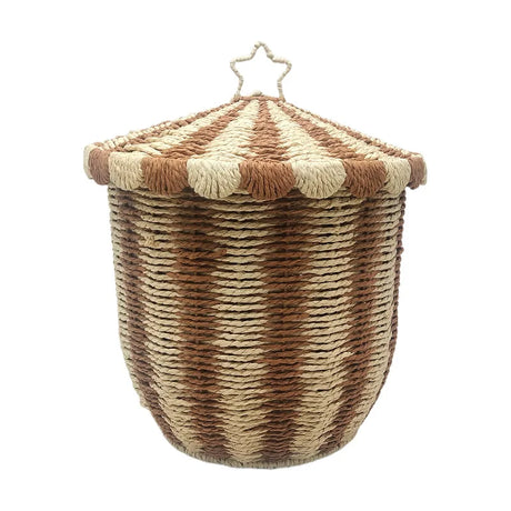 Vintage Circus Floor Storage Wicker Basket Laundry Basket Toy Organiser