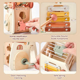 Mushroom Busy Box Baby Montessori Musical Wooden Toys Educational Percussion Toys