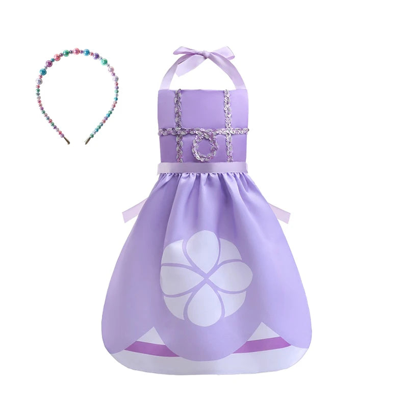 Mother Daughter Matching Clothing Apron Dresses Women Girls Halloween Cosplay Children Princess Coveralls