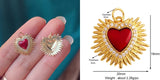 Red and Gold Sacred Heart Charms 18K Gold Plated for Jewellery Making