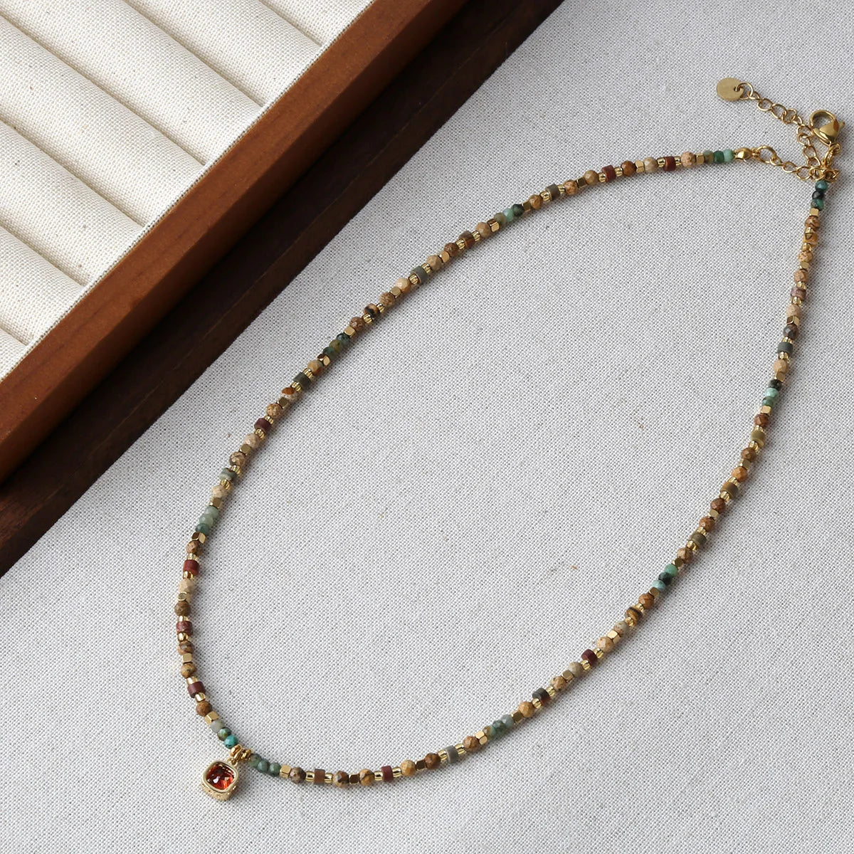Bohemian Natural Stone Beads Necklace