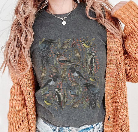 Bird Watcher Cottagecore T-Shirt Tee Naturecore Cotton Tee