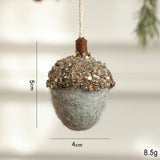 Wool Felt Glittery Acorn Ornaments Christmas Tree Hanging Decor