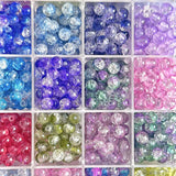 4 6 8 10mm Cracked Crystal Beads Dual Colour Glass Beads for Jewellery Making DIY