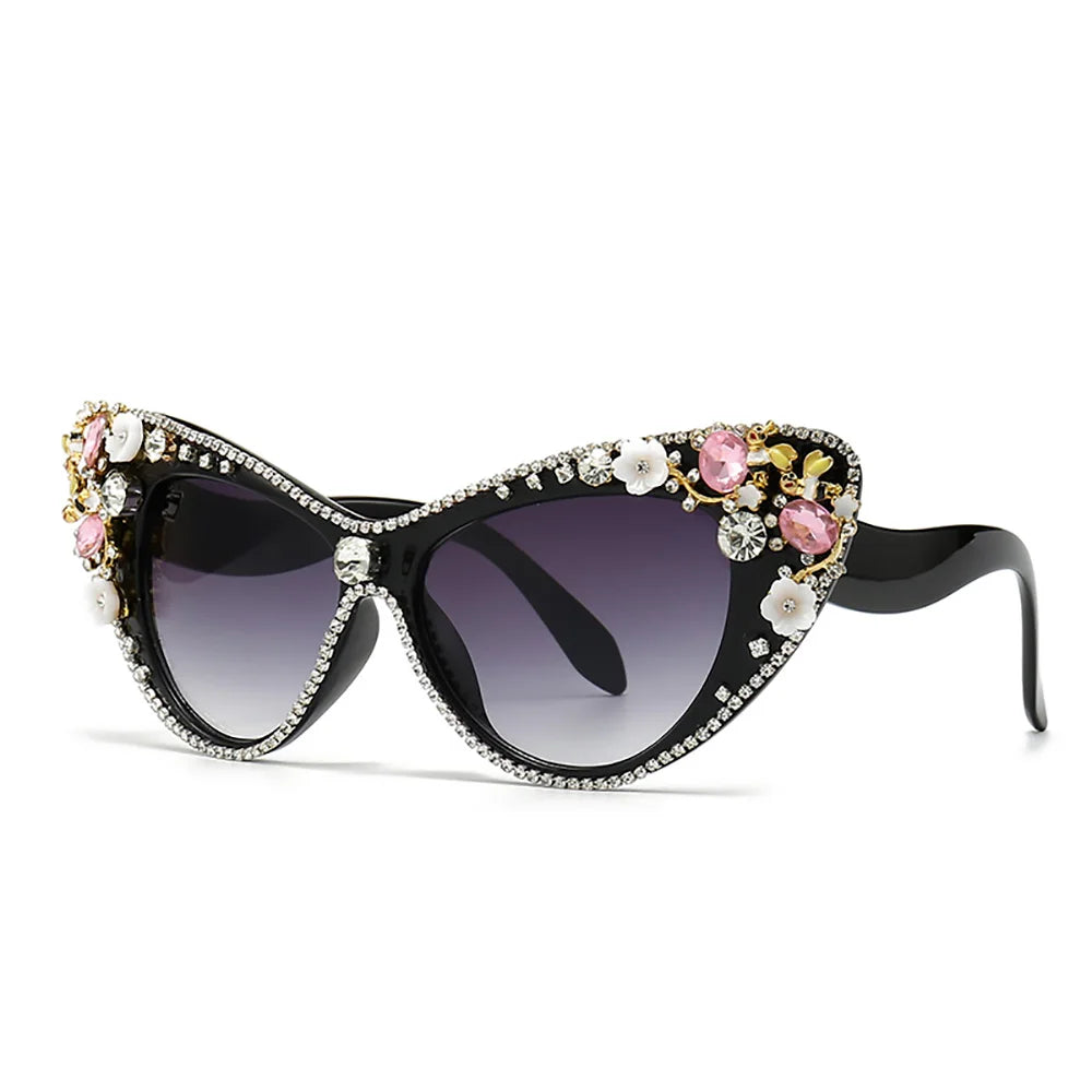 Katy's Crystal Rhinestone Cat Eye Sunglasses Funglasses UV400