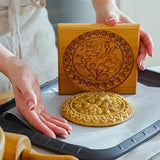 DIY Wooden Shortbread Mould Raspberry Heart Carved Christmas Gingerbread Cookies