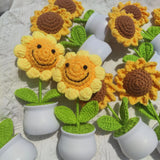 Crochet Sunflower Flowers Potted Desk Ornaments