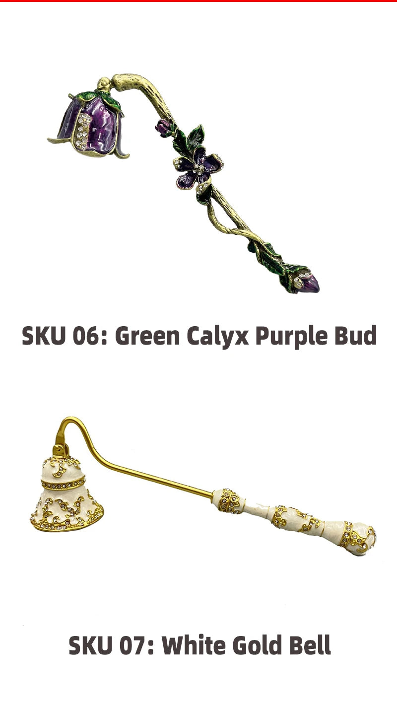 Candle Snuffers Enamel Diamonte Encrusted Long Handle Candle Extinguishers Home Decor