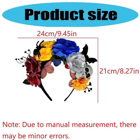 Skull Bat Roses Halloween Theme Flower Hairband