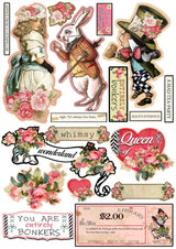 Vintage Alice In Wonderland Theme Scrapbooking Stickers