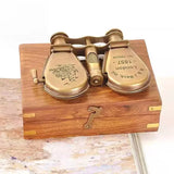 Antique Replica Brass Binoculars Desktop Ornament Mini Telescope Nautical Home Decor