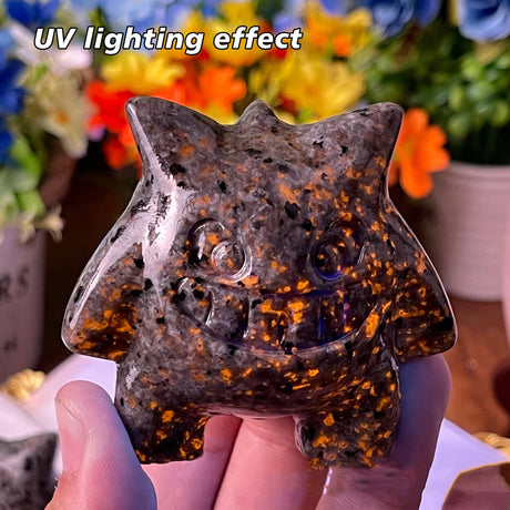 Flame Stone Monster Carved Healing Statue Ornament Natural Crystal
