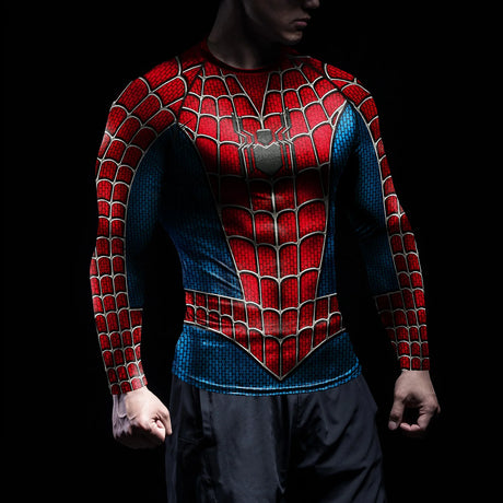 Spiderman Rash Guards Compression Shirts Men Workout Long Sleeve Tops Fitness Sportswear