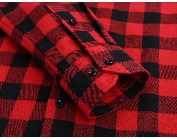 Woodsman Slim-fit Brushed Flannel Plaid Shirts 13 Colours