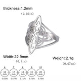 Witch Knot Ring Stainless Steel Celtic Quaternary Witchcraft Amulet Ring
