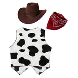 Kids Brown Suede Leather Fringed Vest  Western Cowboy Cowgirl Costumes