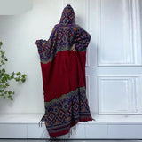 Boho Long Hooded Winter Cloak Cardigan Coat