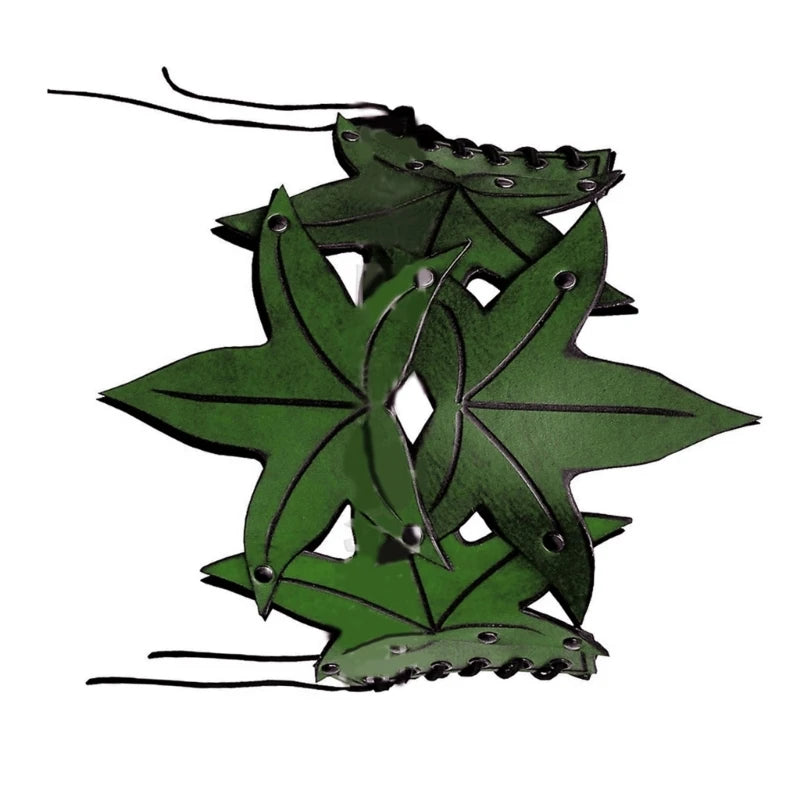 Elven Leaves Wide Waist Belt Medieval Cinch Belt with Adjustable Straps