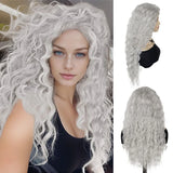 Long Curly Wig Water Wave Thick Fluffy Hair Cosplay Wigs 28 Inch