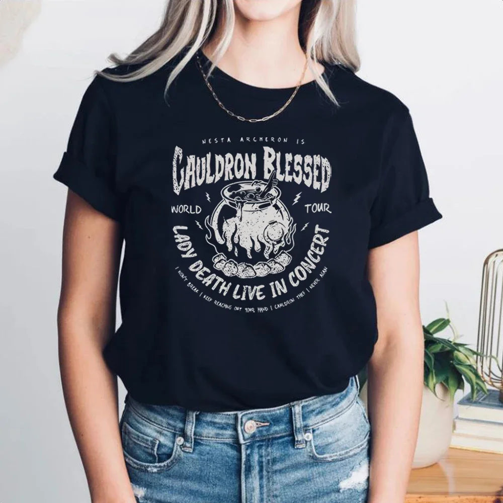 Cauldron Blessed Lady Death T-Shirt Nesta Archeron ACOTAR Book Fan Tee
