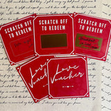 Love Vouchers Five DIY Scratchies Scratch Off Stickers Gifts Cards