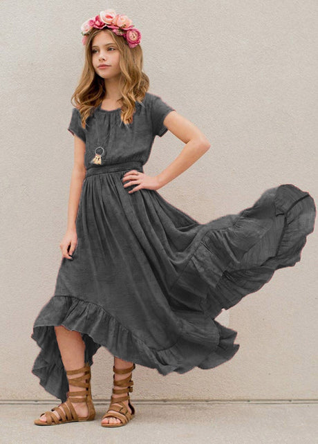 Girls Maxi Lace Chiffon Photoshoot Dresses For 3-15 Years