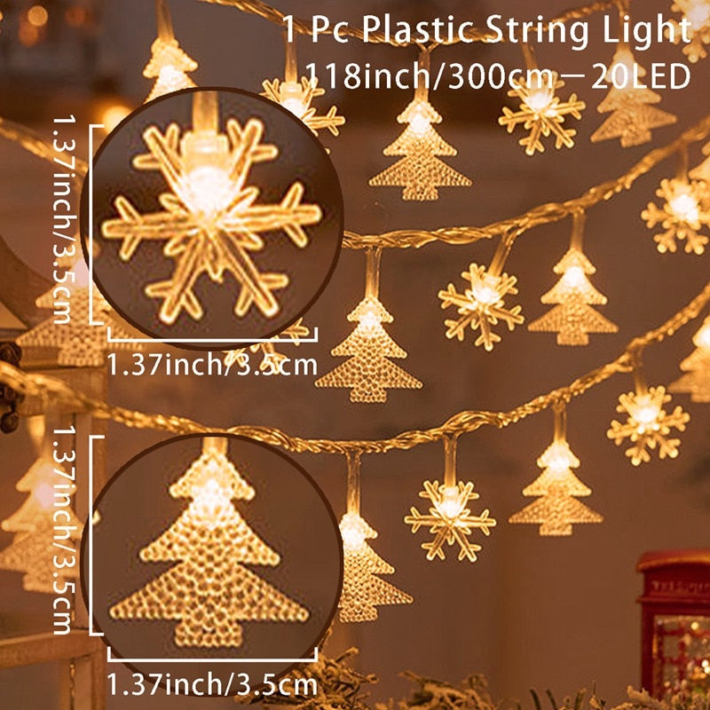 Snowflake Xmas Tree LED String Lights Christmas Decoration