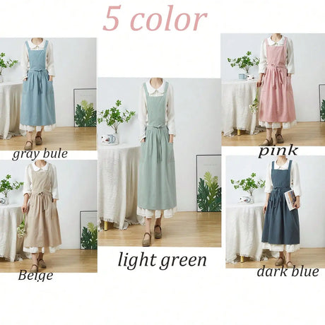 Maker's Apron Cotton Linen Gardening Kitchen Pinafore Aprons