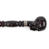 Black Skull Wooden Walking Stick Cosplay Sceptre Cane 93cm