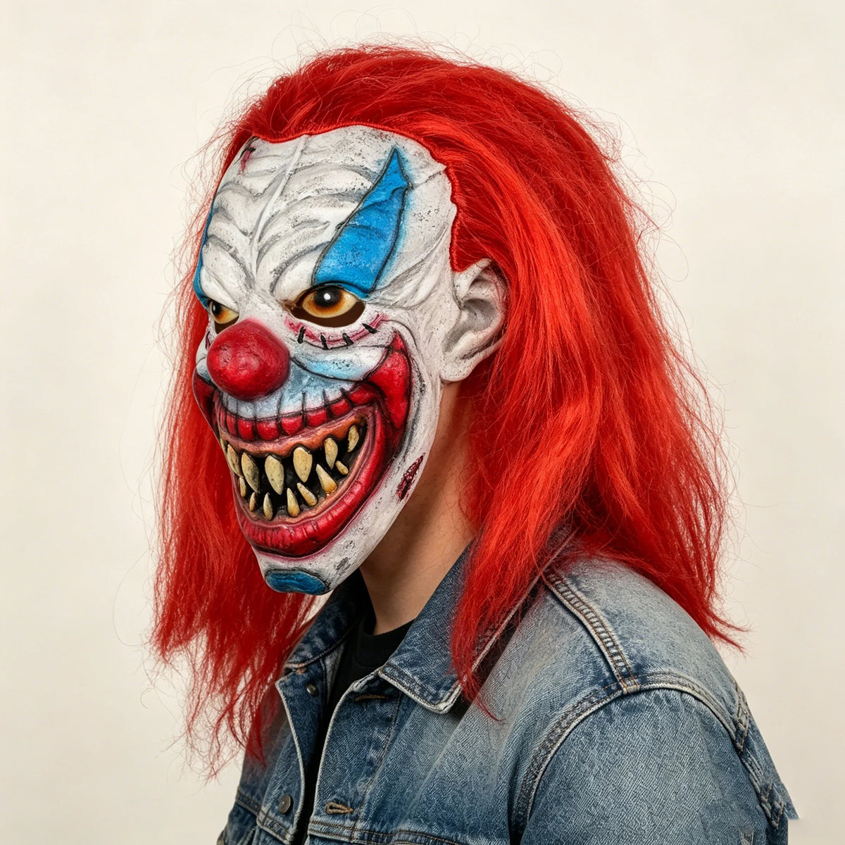 Horror Red-Haired Clown Latex Mask Halloween Props Costumes