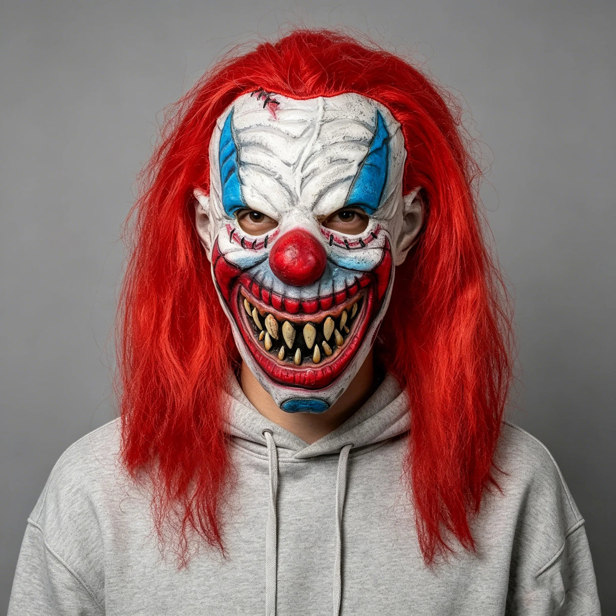 Horror Red-Haired Clown Latex Mask Halloween Props Costumes