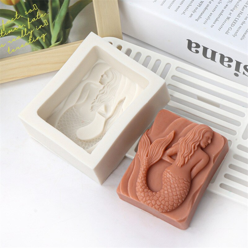 Mermaid Silicone Soap Moulds DIY Ocean Goddess Candle Resin Making Chocolate Mould