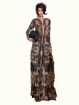 Wild Horses Full Sleeve Long Bodycon Dress Stretch