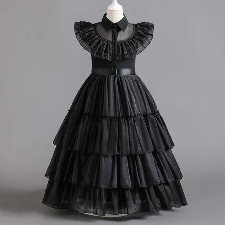 Wednesday Addams Cosplay Costume for Girls Halloween Book Week 3-12 Years