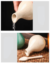 Leaf Cracked Glaze Essential Oil Pots 100ml Ceramic Aromatherapy Scented Home Decor Bottle